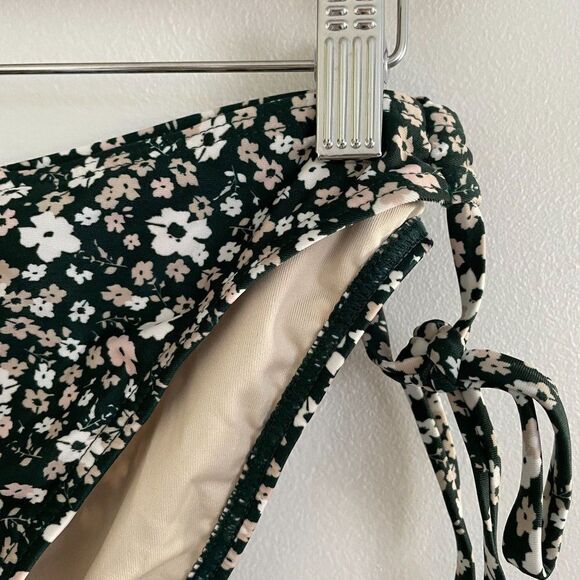 Peony Petite Fleur Tie Side Pant Bikini Swim Bottoms Black Floral 14 or US 10 - Picture 4 of 11